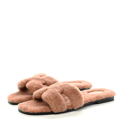 Hermes Woolskin Oran Sandals 41 Rose Aube 3 of 8