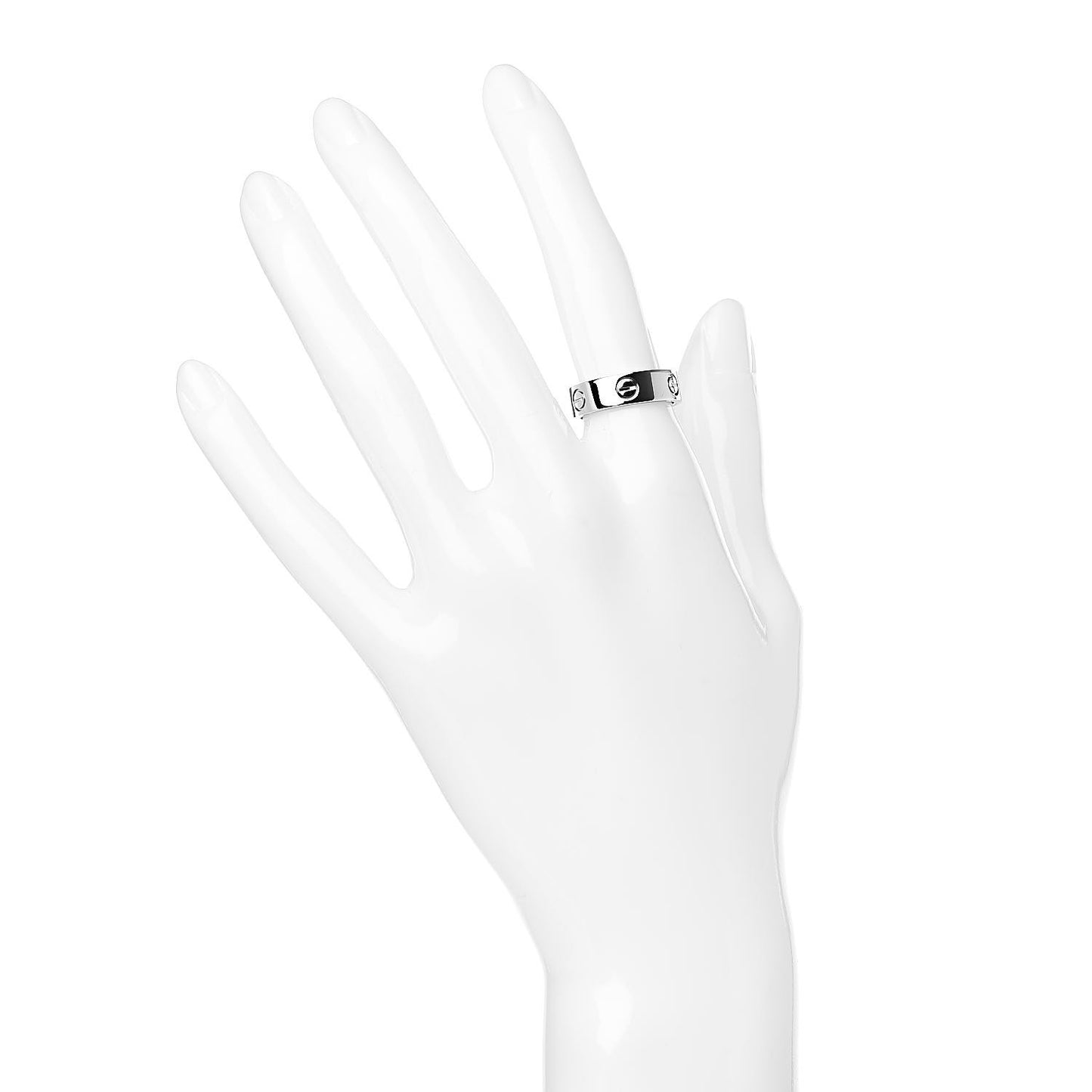 18K White Gold 5.5mm LOVE Ring 52 6