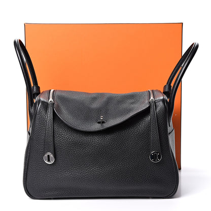 Hermes Taurillon Clemence Lindy 34 Black 9 of 9