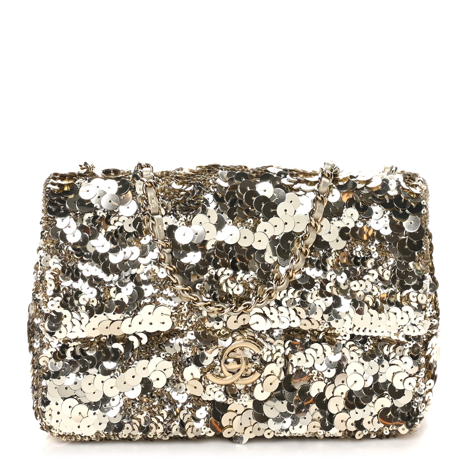 Chanel Sequin Small Single Flap Gold 1 of 11