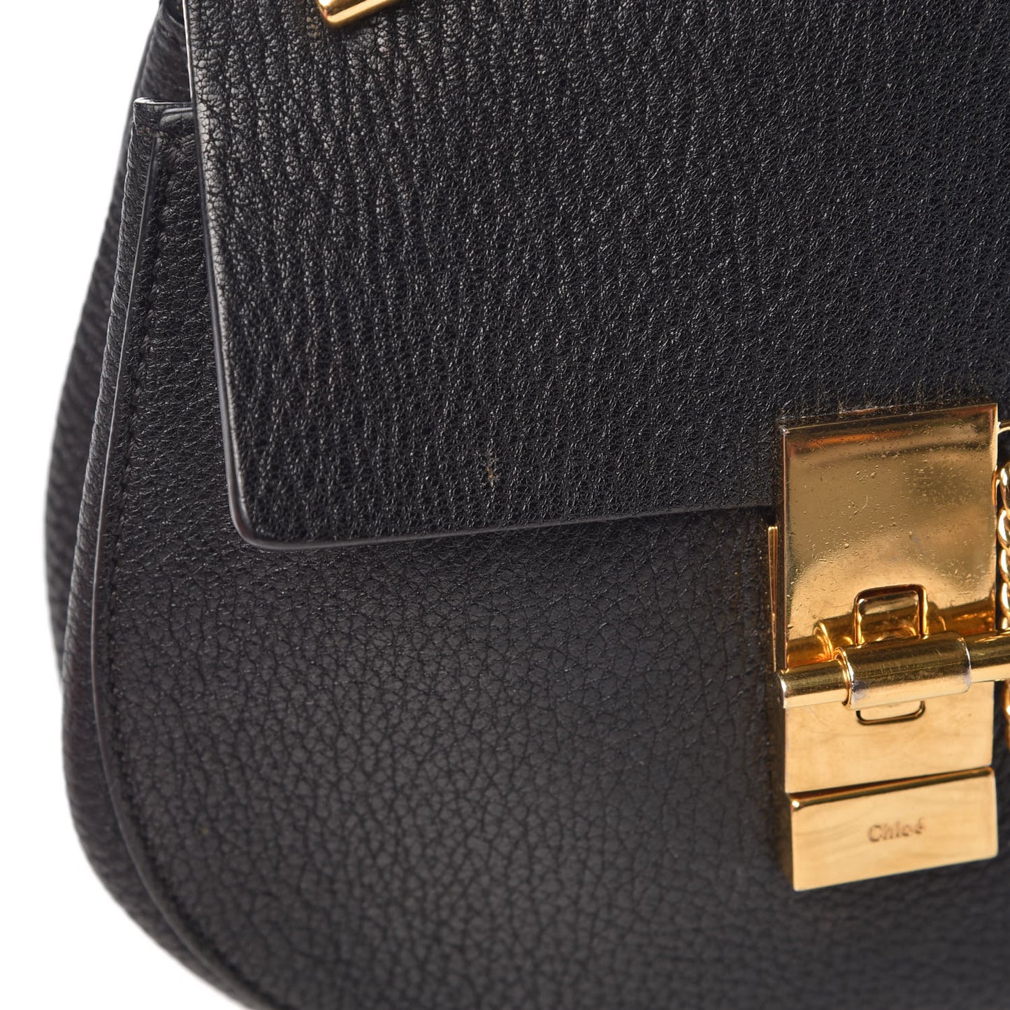 Grained Lambskin Mini Drew Shoulder Bag Black