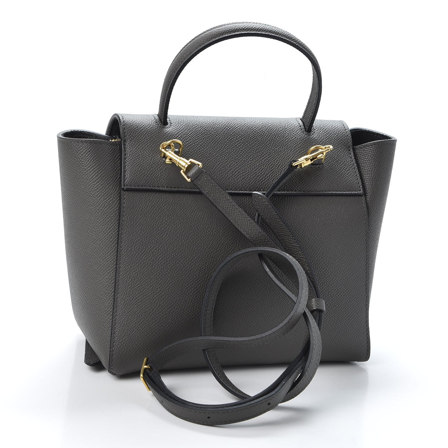 Grained Calfskin Nano Belt Bag Grey