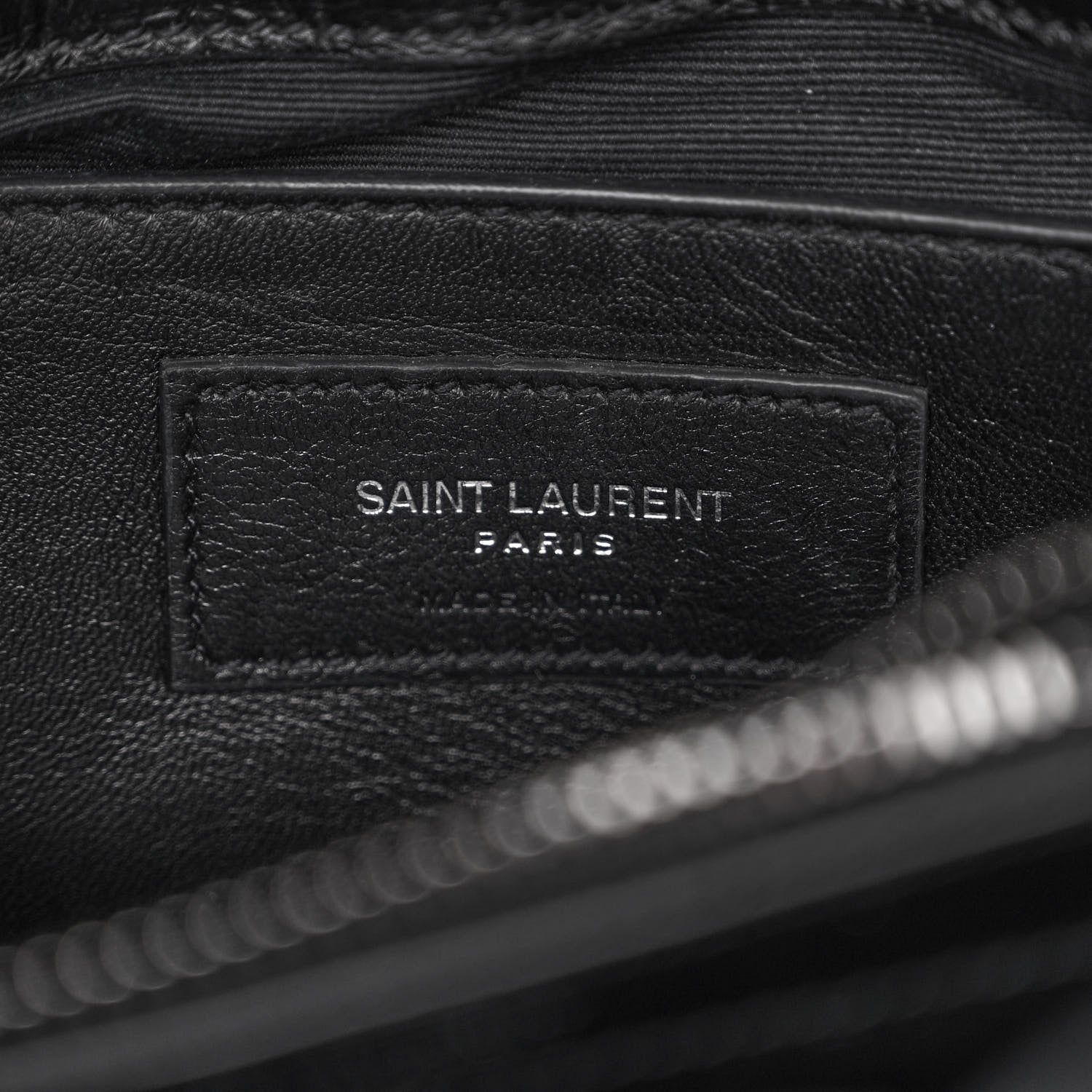 Saint Laurent Calfskin Crocodile Embossed College Monogram Satchel Black 8 of 12