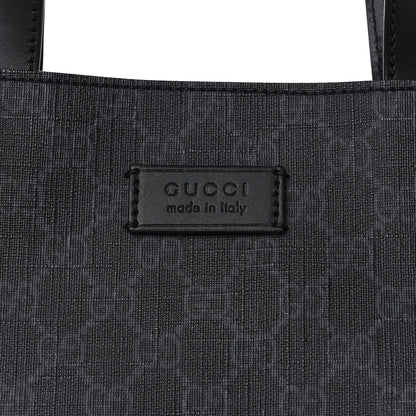 Gucci Soft GG Supreme Monogram Appia Calfskin Web Vertical Tote Black 9 of 13