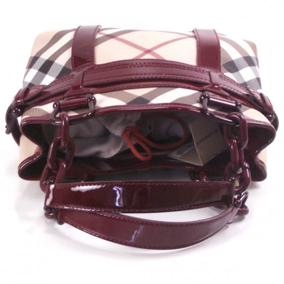 Burberry Nova Check Large Chain Tote Berry 5 of 10