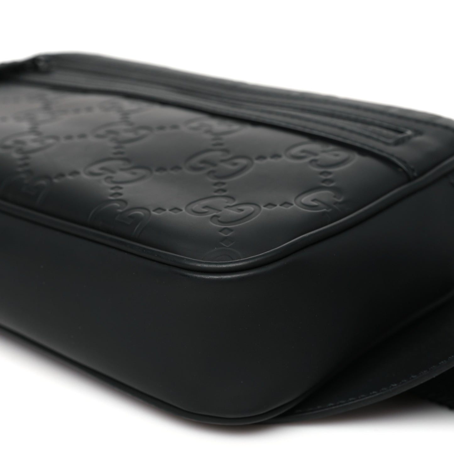 Rubber Effect Monogram GG Waist Belt Bag Black