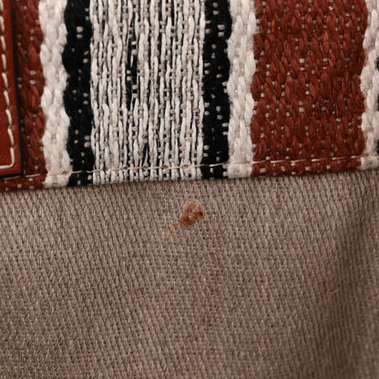 Chloe Woven Linen Large Woody Striped Ribbon Tote Sepia Brown 13 of 14