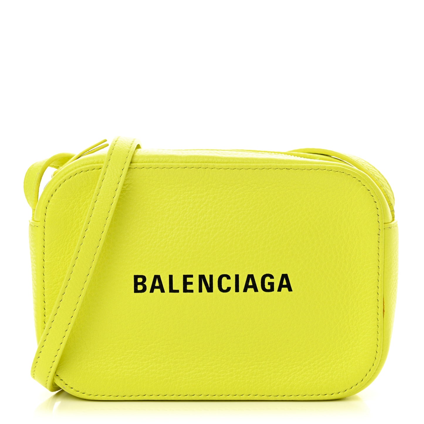 Calfskin Logo XS Everyday Camera Bag Acid Green Black