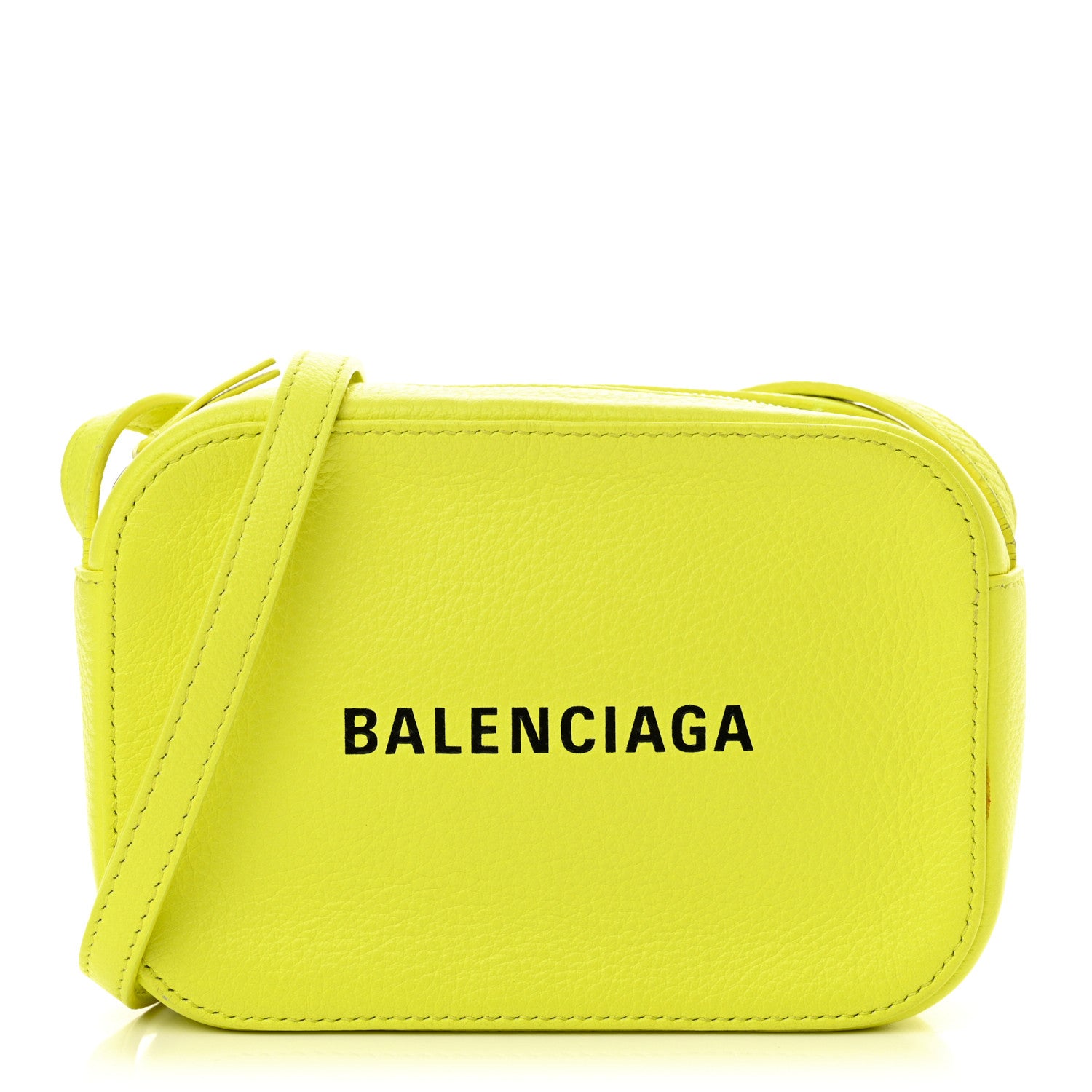 Balenciaga Calfskin Logo XS Everyday Camera Bag Acid Green Black 1 of 12