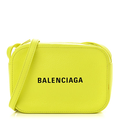 Balenciaga Calfskin Logo XS Everyday Camera Bag Acid Green Black 1 of 12