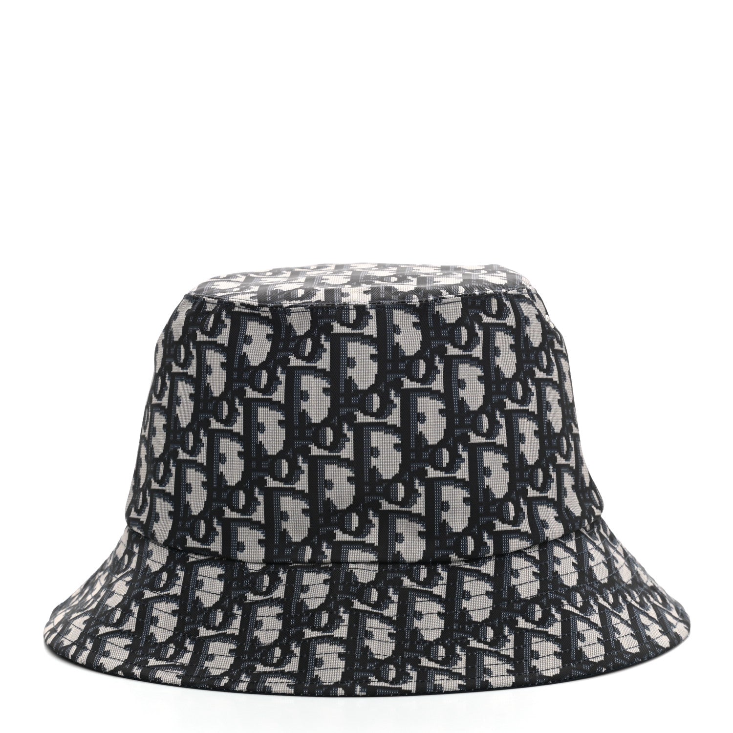 Christian Dior Polyester Cotton Oblique Teddy-D Brim Bucket Hat 57 Black 5 of 6