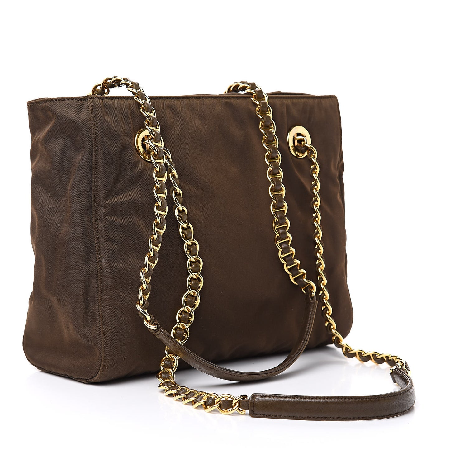 Tessuto Nylon Catena Shoulder Bag Muschio