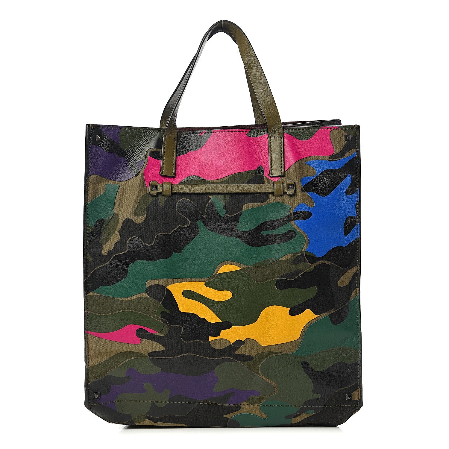 Valentino Garavani Nappa Camouflage Rockstud Vertical Tote Multicolor 1 of 10