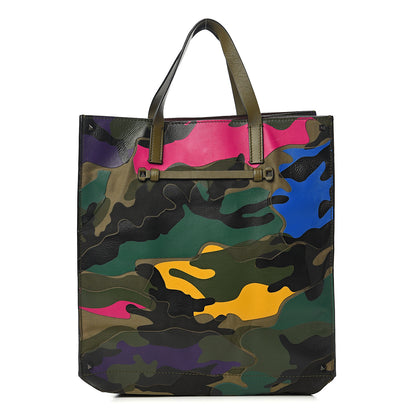 Valentino Garavani Nappa Camouflage Rockstud Vertical Tote Multicolor 1 of 10