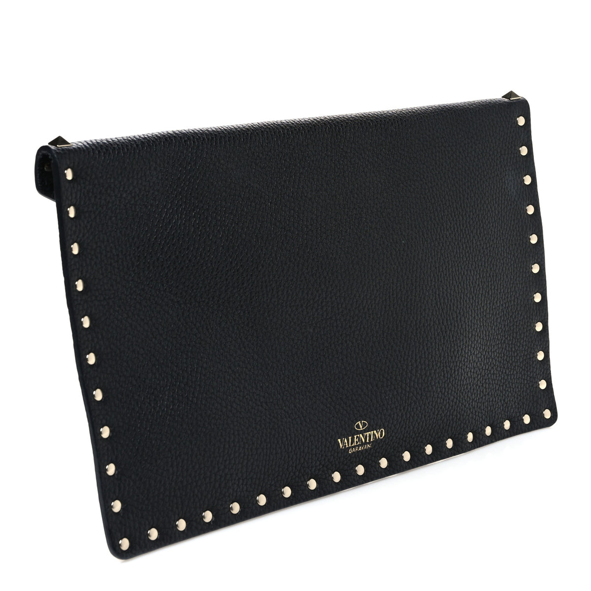 Valentino Garavani Vitello Large Rockstud Envelope Clutch Black 3 of 6