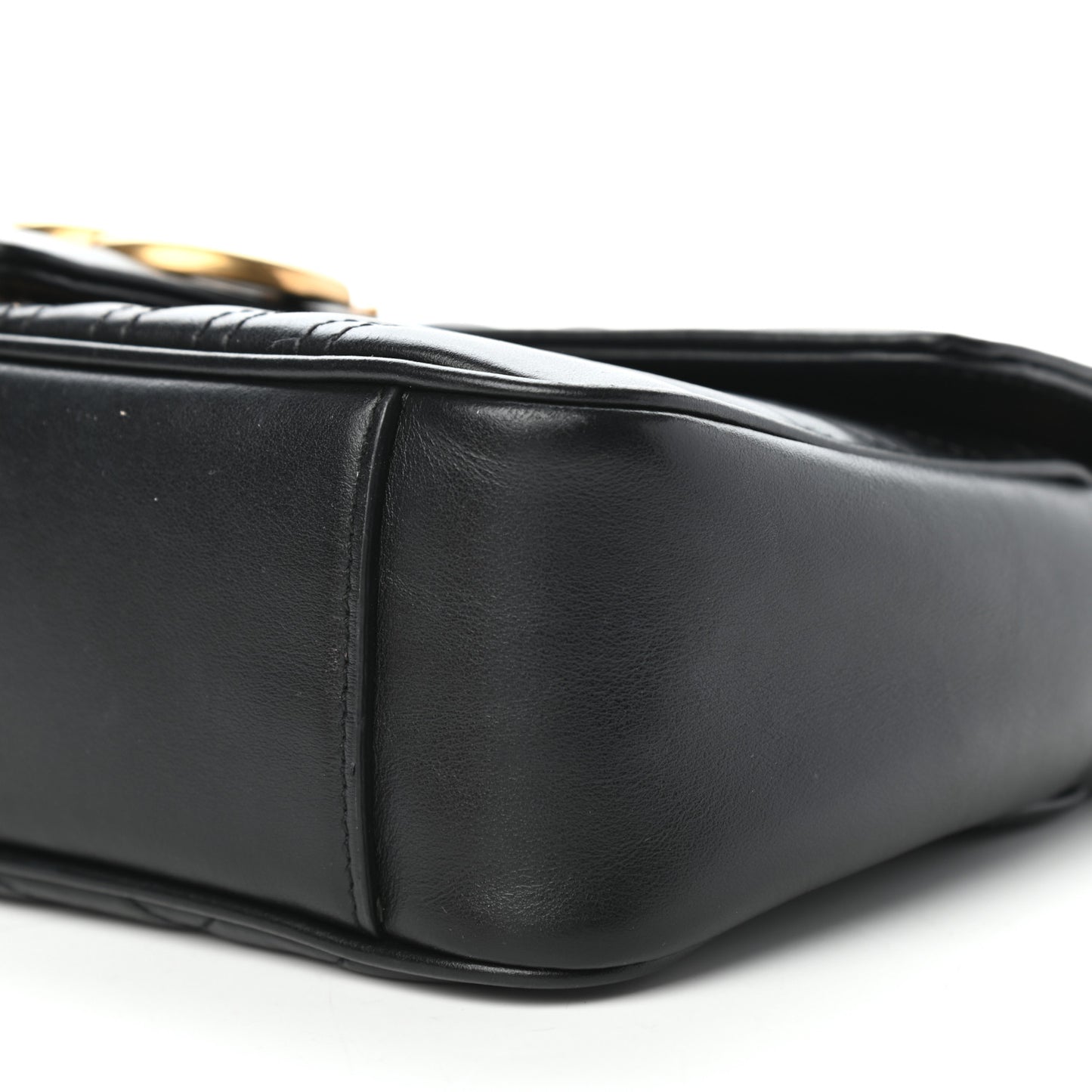 Calfskin Matelasse Small GG Marmont Shoulder Bag Black