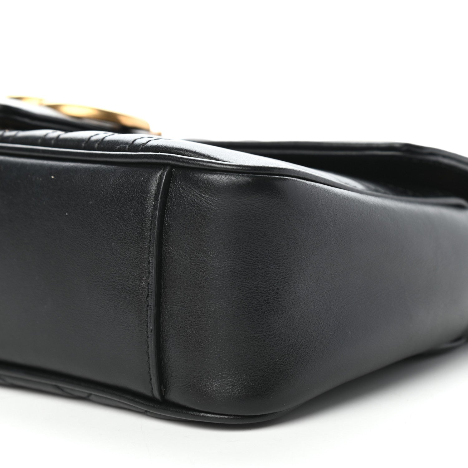 Gucci Calfskin Matelasse Small GG Marmont Shoulder Bag Black 9 of 11