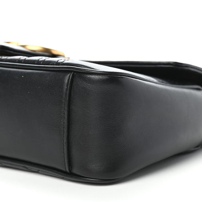 Gucci Calfskin Matelasse Small GG Marmont Shoulder Bag Black 9 of 11