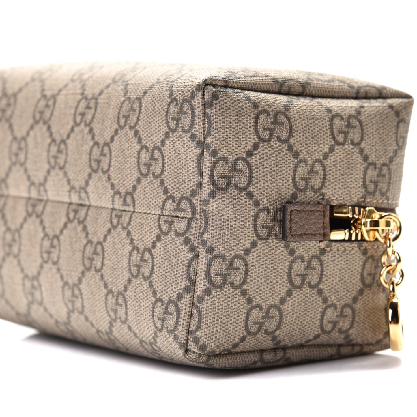 Soft GG Supreme Monogram Calfskin Medium Ophidia Cosmetic Case Beige Ebony New Acero