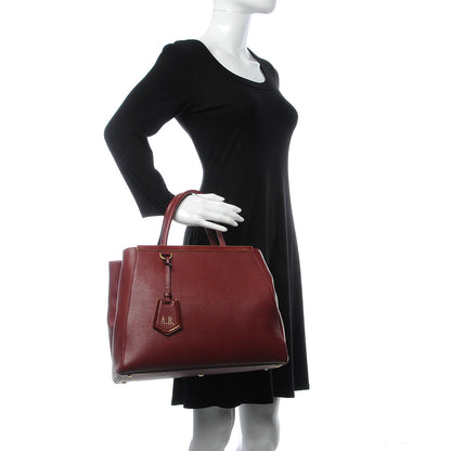 Fendi Vitello Elite Regular 2Jours Tote Rosso Scuro Ciliegia 2 of 12