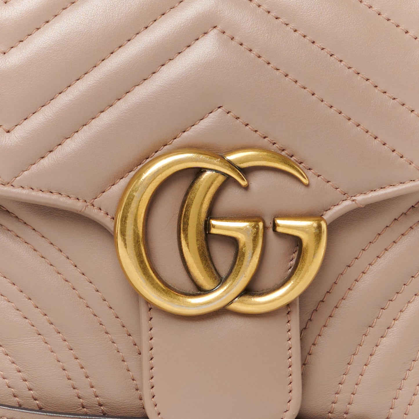 Calfskin Matelasse Sylvie Web Small GG Marmont Top Handle Shoulder Bag Porcelain Rose