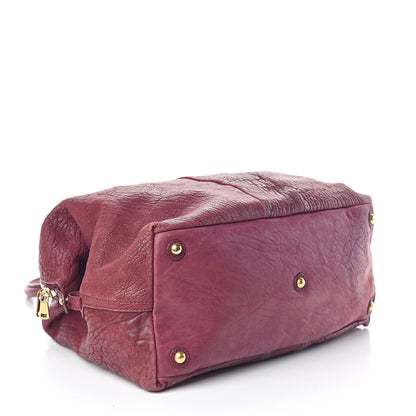 Saint Laurent Pebbled Lambskin Medium Easy Sac Burgundy 4 of 14