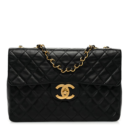 Chanel Lambskin Quilted XL Jumbo Single Flap Black 1 of 10