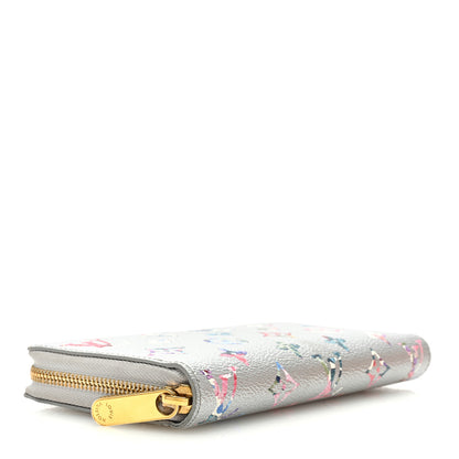 Louis Vuitton Metallic Monogram LV Garden Zippy Wallet Silver 4 of 8