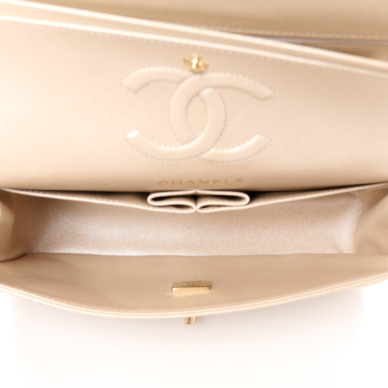 Chanel Metallic Caviar Quilted Small Double Flap Gold 5 of 12