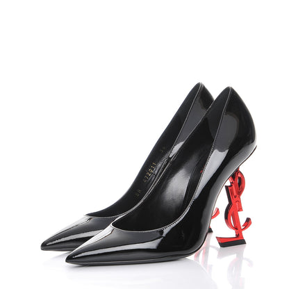 Saint Laurent Patent Opyum 100 Pumps 36 Black Red 3 of 10