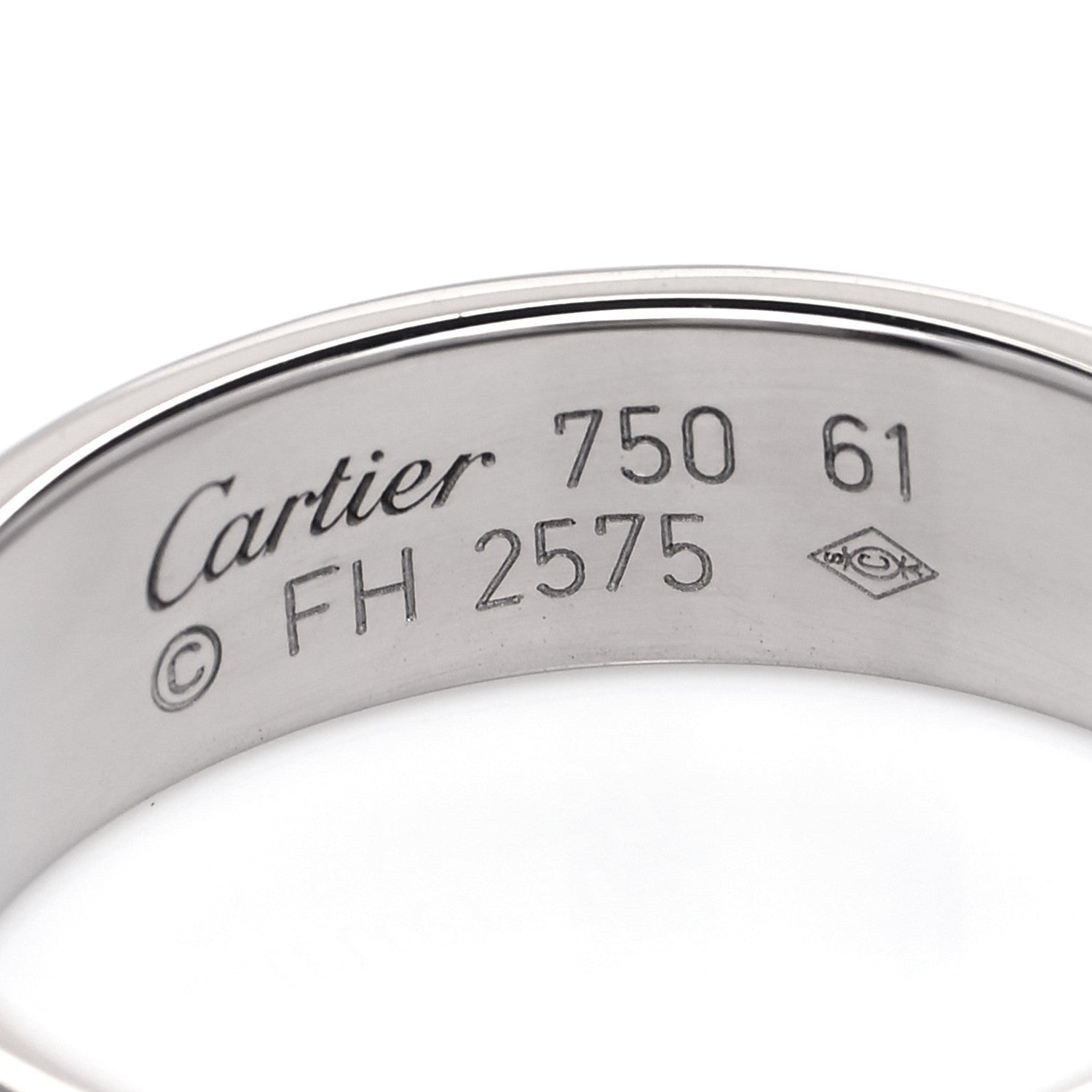 Cartier 18K White Gold 5.5mm LOVE Ring 61 9.5 4 of 4