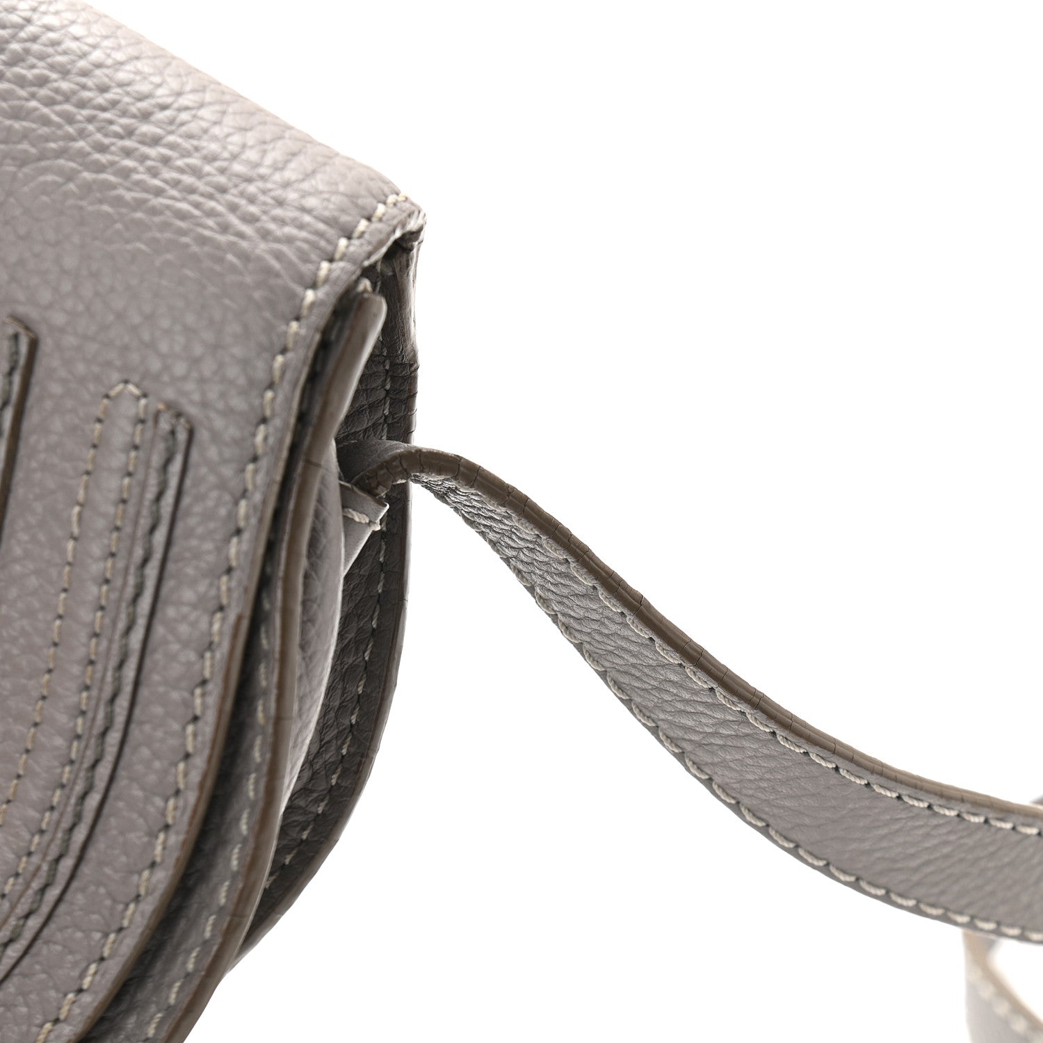 Chloe Calfskin Mini Marcie Round Crossbody Bag Cashmere Grey 12 of 14