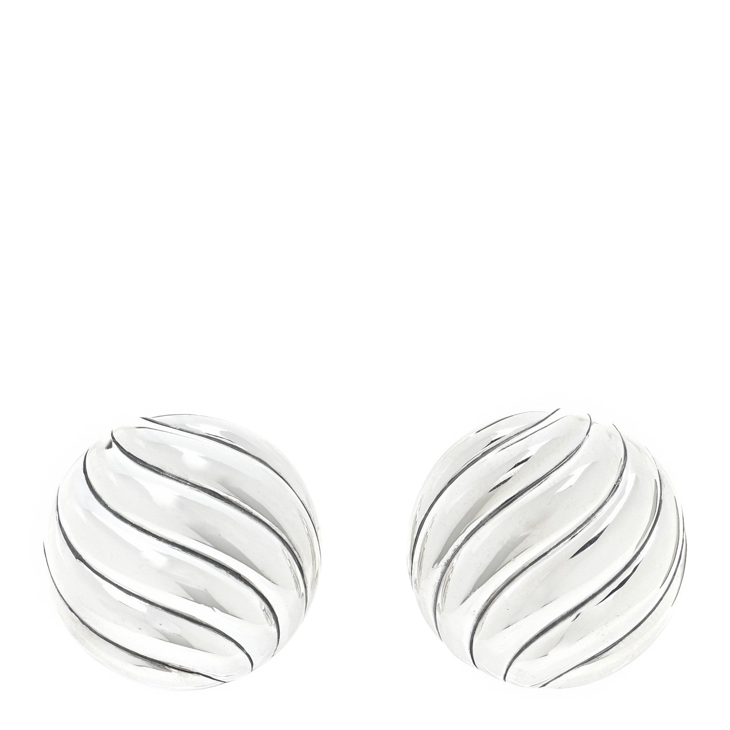 David Yurman Sterling Silver 20mm Sculpted Cable Stud Earrings 1 of 4