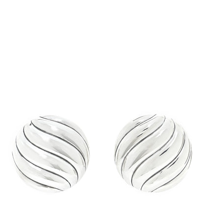 David Yurman Sterling Silver 20mm Sculpted Cable Stud Earrings 1 of 4