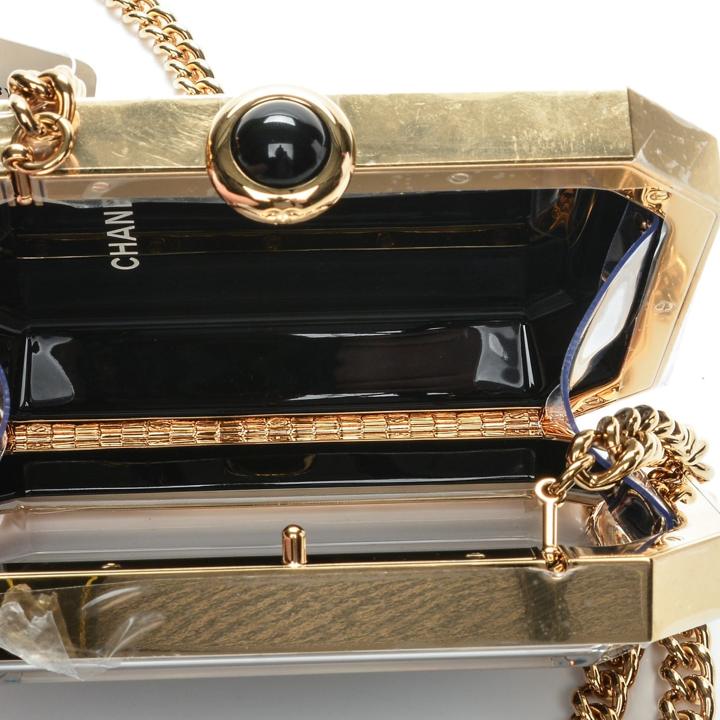 Plexiglass Premiere Minaudiere Clutch Black