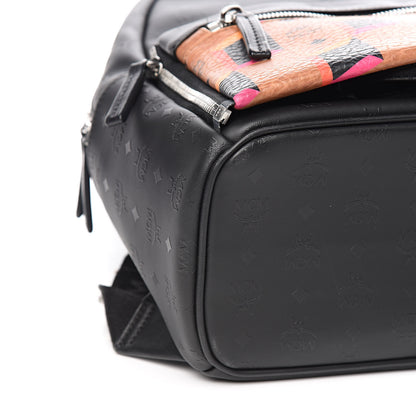 MCM Coated Canvas Diamond Print Small Backpack Black 8 of 11