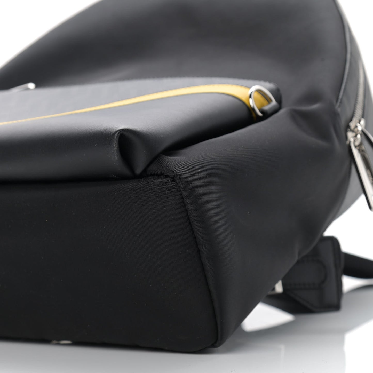 Glazed Fabric Nylon FF 1974 Diagonal Pouch Pocket Backpack Black Sunflower