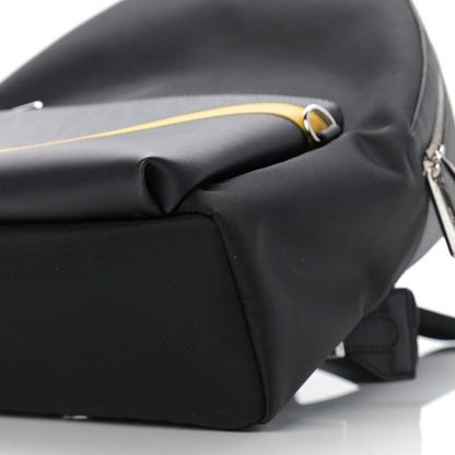Fendi Glazed Fabric Nylon FF 1974 Diagonal Pouch Pocket Backpack Black Sunflower 9 of 9