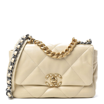 Chanel Lambskin Quilted Medium 19 Flap Beige 1 of 10