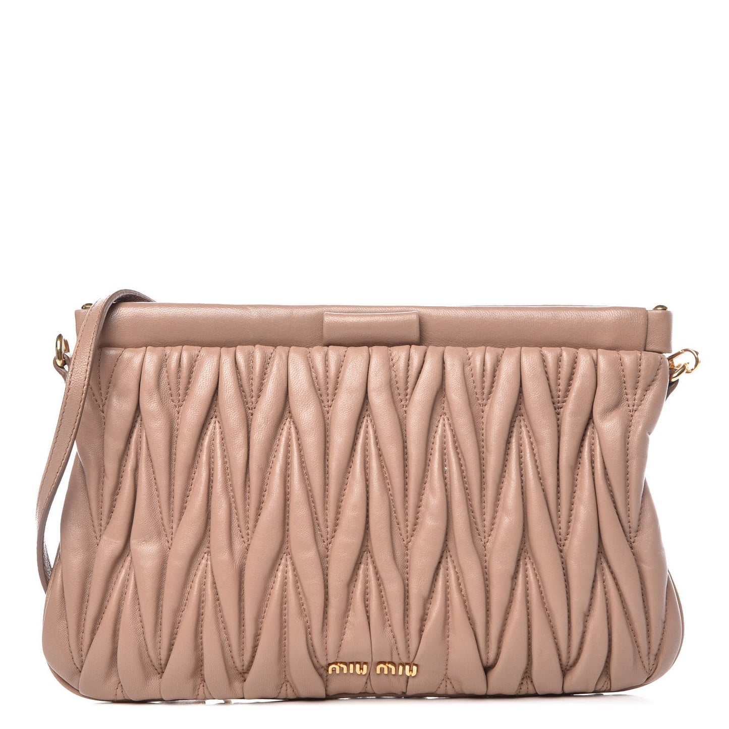 Nappa Matelasse Clutch Cammeo