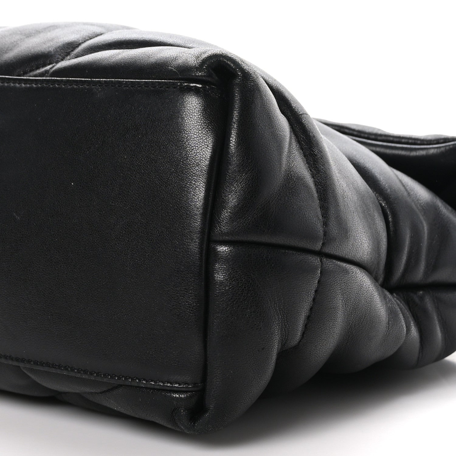 Saint Laurent Lambskin Quilted Medium Loulou Puffer Monogram Chain Satchel Black 9 of 9