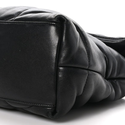 Saint Laurent Lambskin Quilted Medium Loulou Puffer Monogram Chain Satchel Black 9 of 9