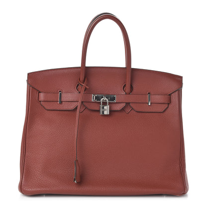 Hermes Taurillon Clemence Birkin 35 Rouge Venetian 1 of 14