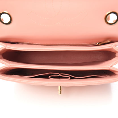 Chanel Lambskin Chevron Quilted Small Trendy CC Dual Handle Flap Bag Light Pink 4 of 11