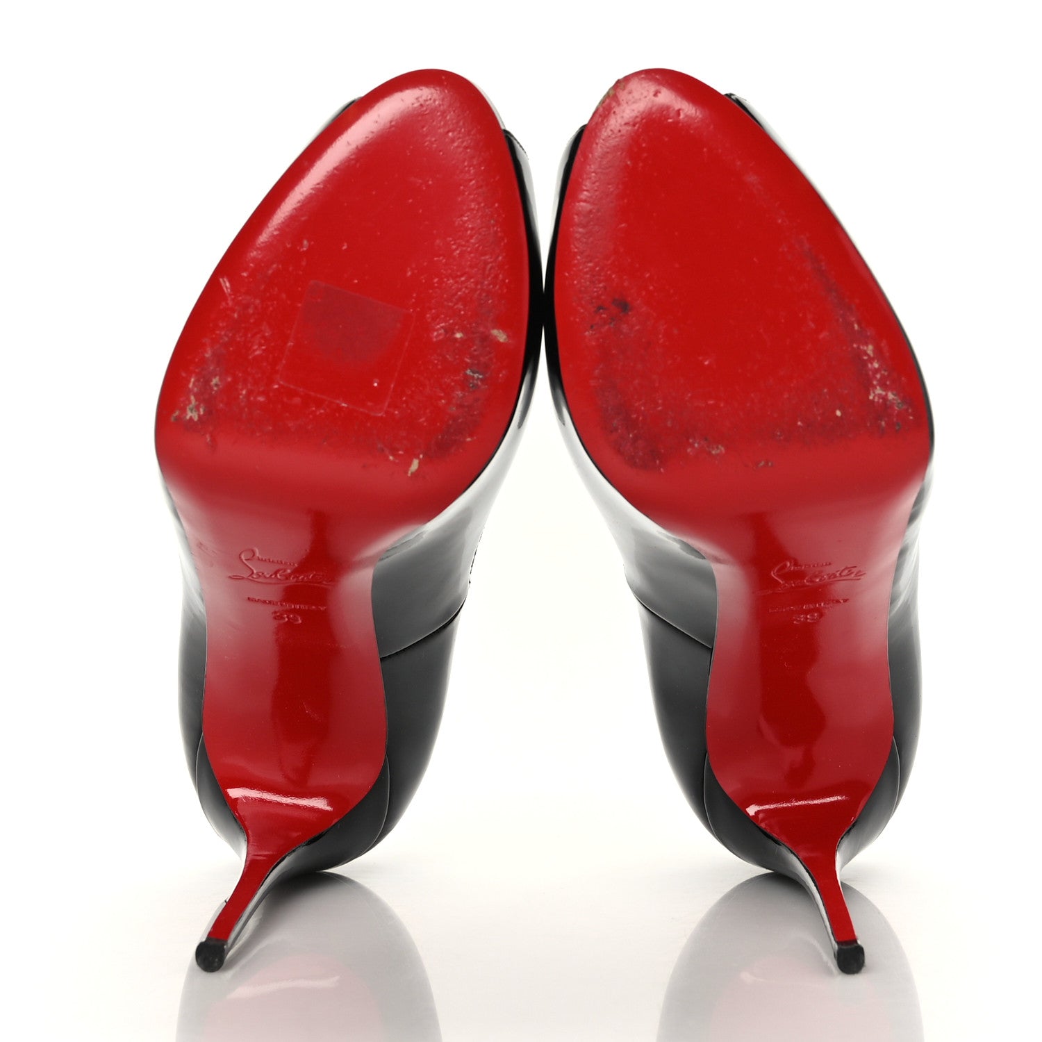 Christian Louboutin Patent New Very Prive 120 Pumps 39 Black Red 5 of 9