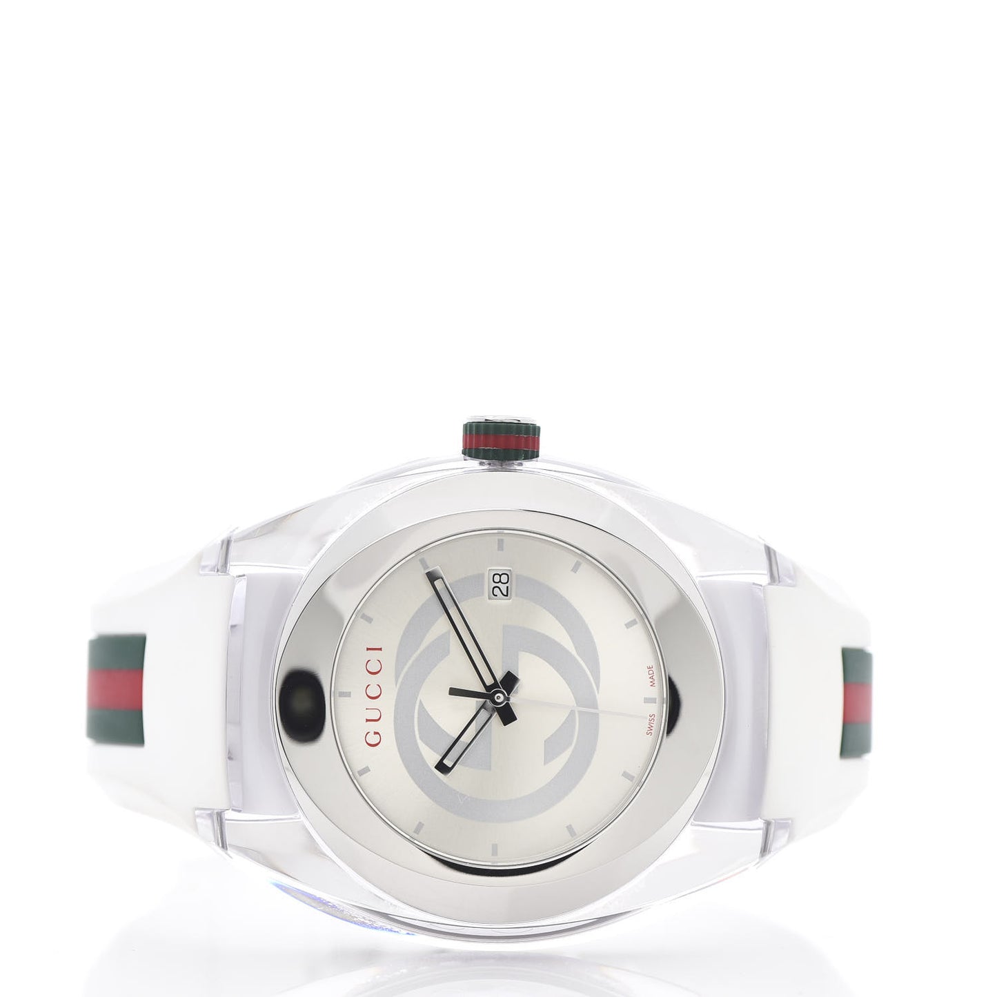 Stainless Steel Rubber 46mm Sync Web Quartz Watch White
