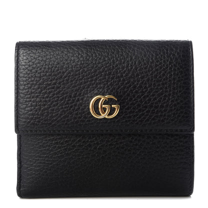 Gucci Dollar Calfskin Double G French Flap Wallet Black 1 of 7