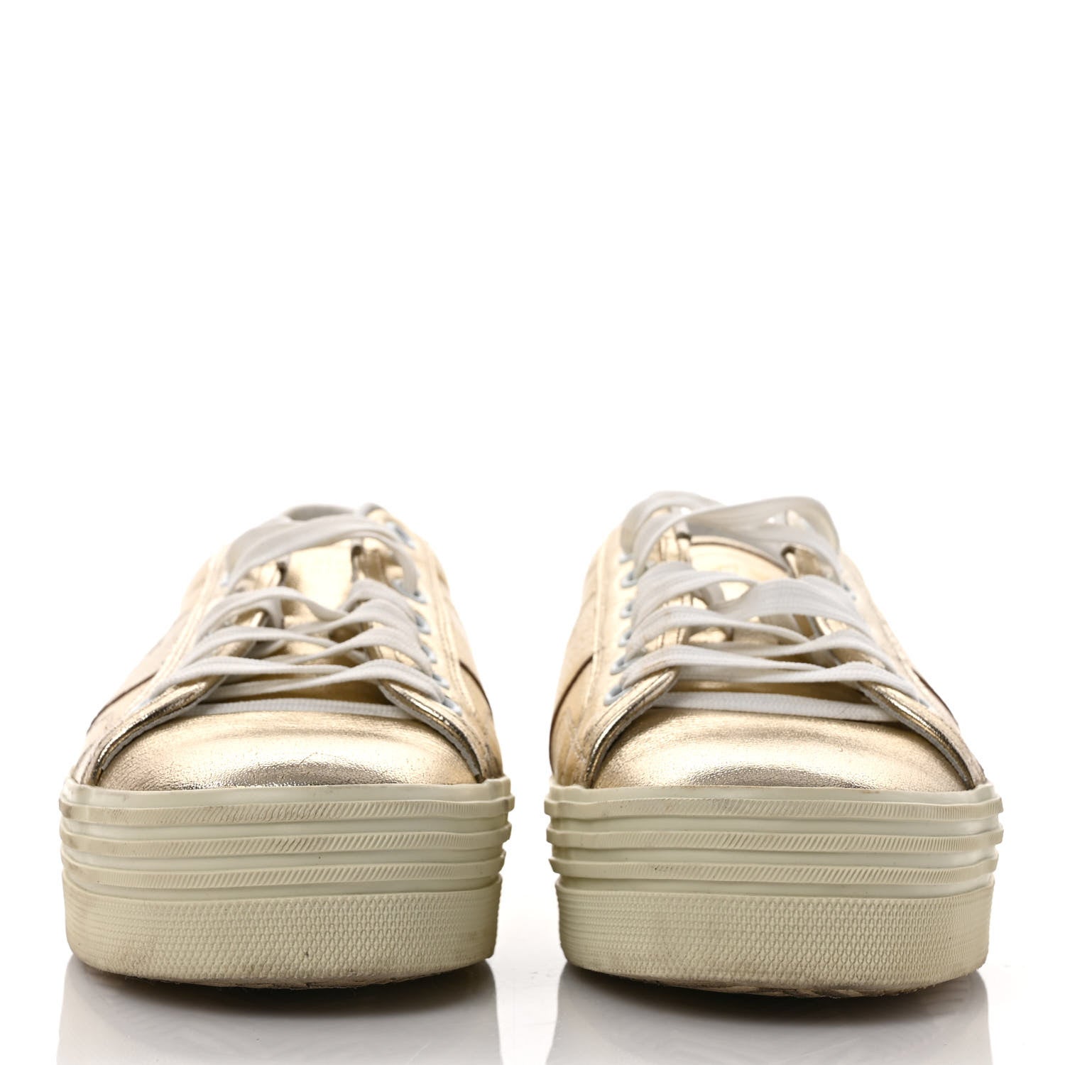 Saint Laurent Metallic Calfskin Court Sneakers 39 Gold 2 of 9
