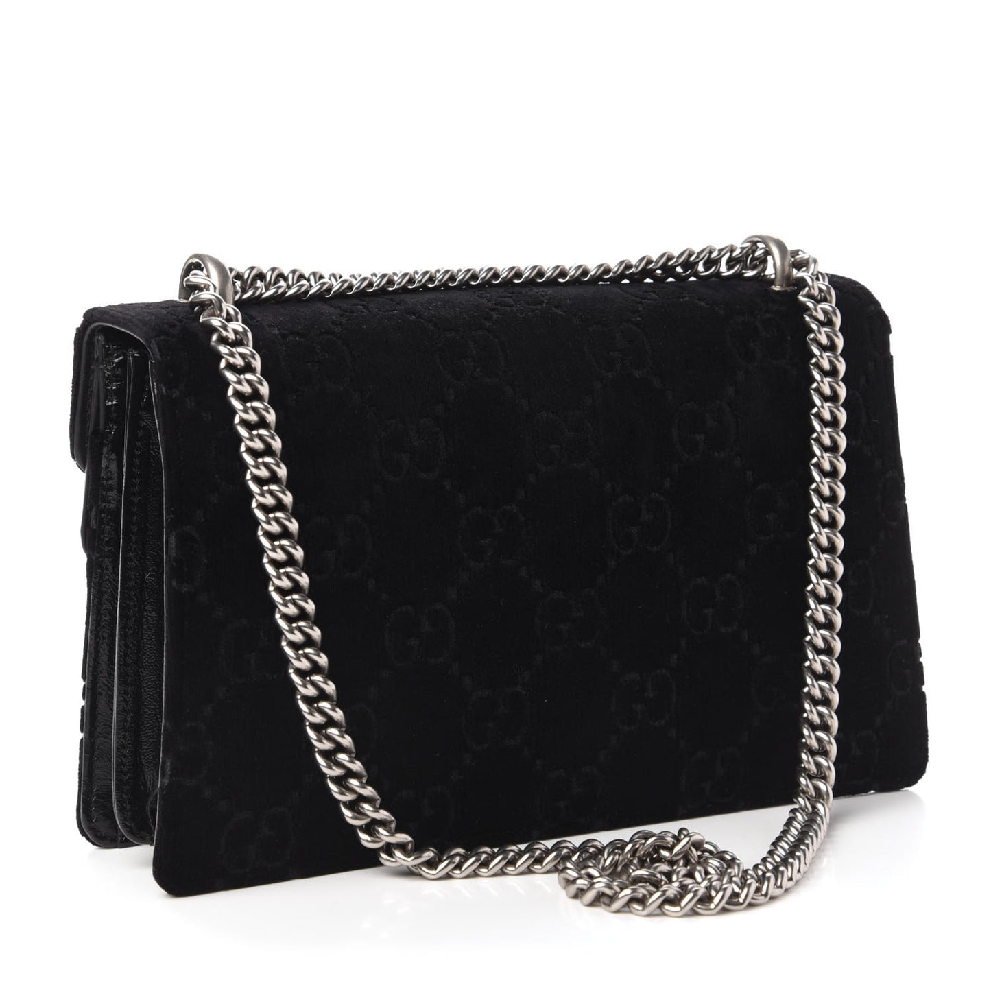 Velvet GG Monogram Small Dionysus Shoulder Bag Black