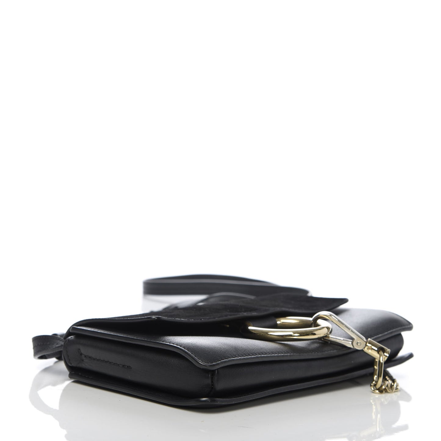 Suede Calfskin Small Faye Shoulder Bag Black
